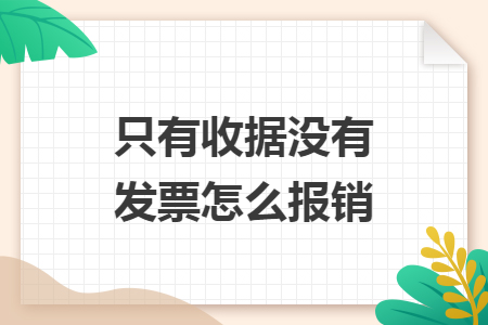 只有收据没有发票怎么报销 只有收据没有发票怎么报销