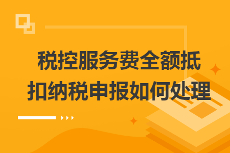 税控服务费全额抵扣纳税申报如何处理