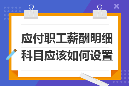 应付职工薪酬明细科目应该如何设置