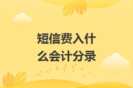 短信费入什么会计分录