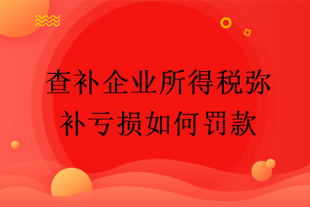 查补企业所得税弥补亏损如何罚款