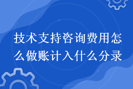 技术支持咨询费用怎么做账计入什么分录