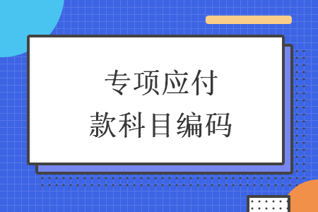 专项应付款科目编码