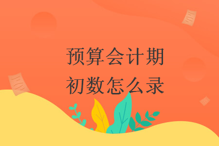 预算会计期初数怎么录