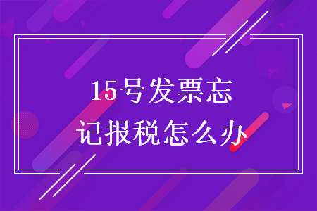 15号发票忘记报税怎么办