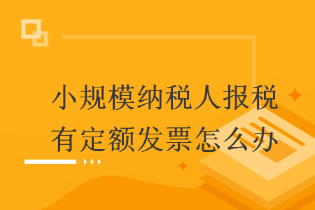 小规模纳税人报税有定额发票怎么办