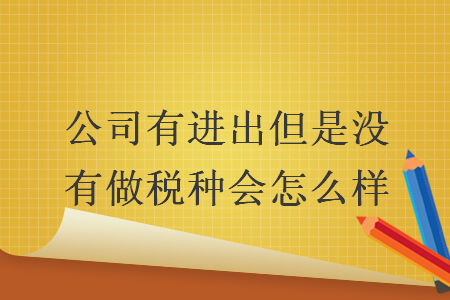 公司有进出但是没有做税种会怎么样 公司有进出但是没有做税种会怎么样