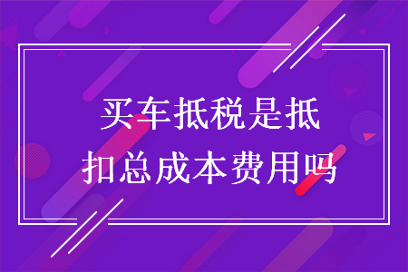 买车抵税是抵扣总成本费用吗