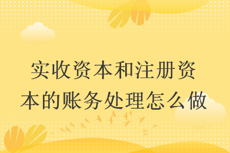 实收资本和注册资本的账务处理怎么做 实收资本和注册资本的账务处理怎么做