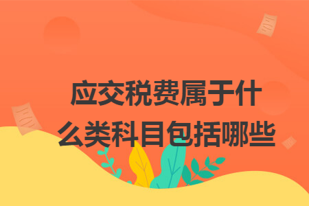 应交税费属于什么类科目包括哪些