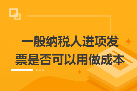 一般纳税人进项发票是否可以用做成本