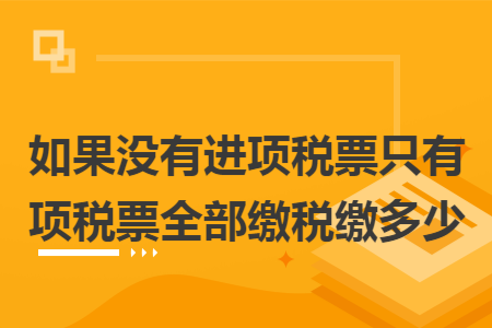 如果没有进项税票只有售项税票全部缴税缴多少