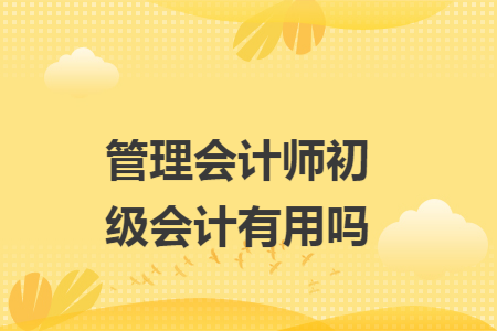 管理会计师初级会计有用吗