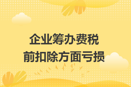 企业筹办费税前扣除方面亏损