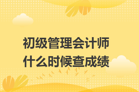 初级管理会计师什么时候查成绩