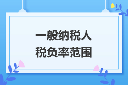一般纳税人税负率范围