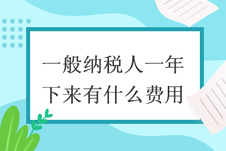一般纳税人一年下来有什么费用 一般纳税人一年下来有什么费用