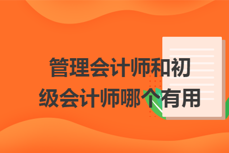 管理会计师和初级会计师哪个有用