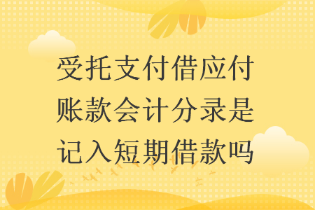 受托支付借应付账款会计分录是记入短期借款吗