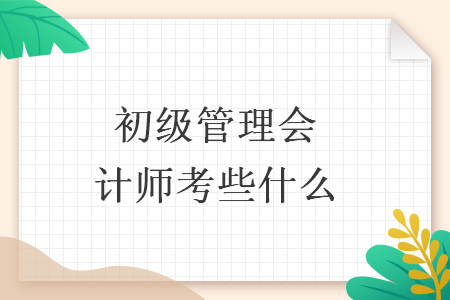 初级管理会计师考些什么