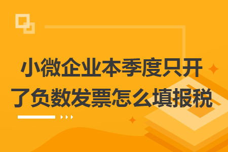 小微企业本季度只开了负数发票怎么填报税