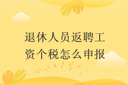 退休人员返聘工资个税怎么申报