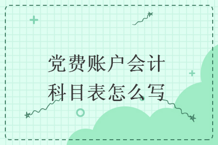 党费账户会计科目表怎么写