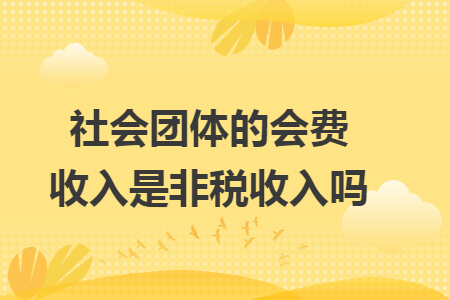 社会团体的会费收入是非税收入吗