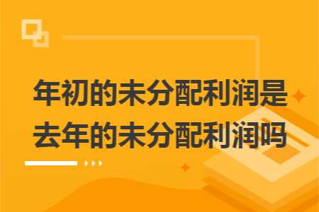年初的未分配利润是去年的未分配利润吗