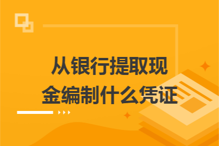 从银行提取现金编制什么凭证