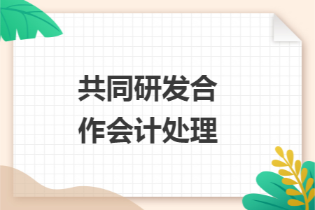 共同研发合作会计处理