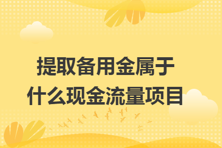 提取备用金属于什么现金流量项目