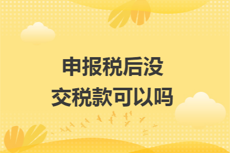 申报税后没交税款可以吗