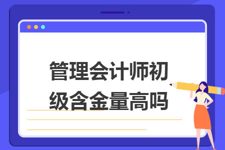 管理会计师初级含金量高吗