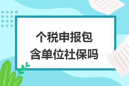 个税申报包含单位社保吗