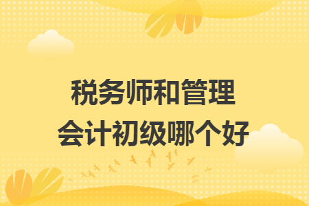 税务师和管理会计初级哪个好