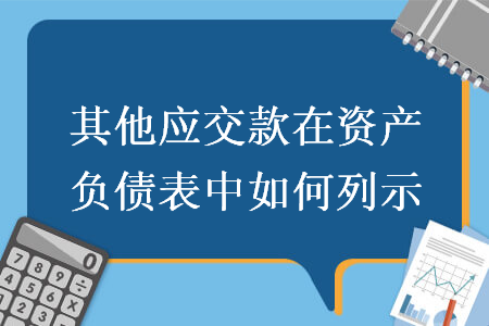 其他应交款在资产负债表中如何列示