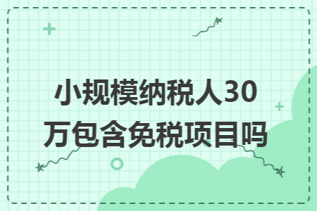 小规模纳税人30万包含免税项目吗