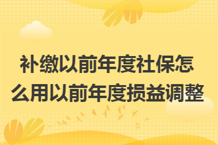 补缴以前年度社保怎么用以前年度损益调整