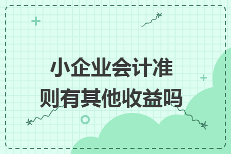 小企业会计准则有其他收益吗