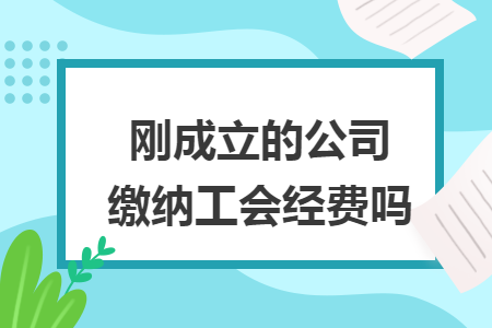 刚成立的公司缴纳工会经费吗 刚成立的公司缴纳工会经费吗