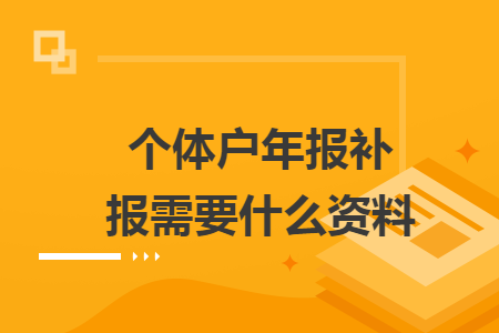 个体户年报补报需要什么资料