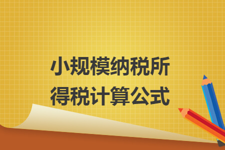 小规模纳税所得税计算公式