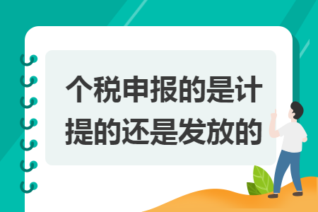 个税申报的是计提的还是发放的
