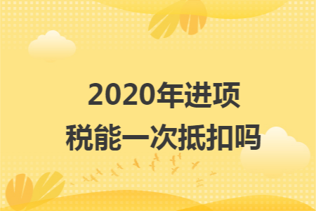 2020年进项税能一次抵扣吗