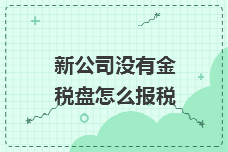 新公司没有金税盘怎么报税