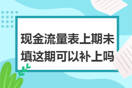 现金流量表上期未填这期可以补上吗