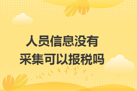人员信息没有采集可以报税吗