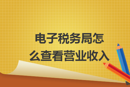 电子税务局怎么查看营业收入