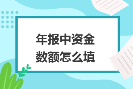 年报中资金数额怎么填 年报中资金数额怎么填